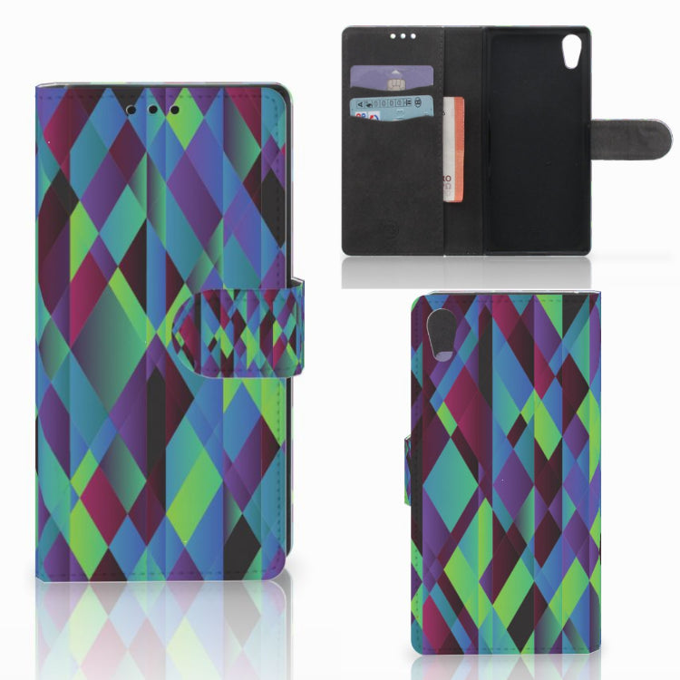 Sony Xperia XA1 Book Case Abstract Green Blue
