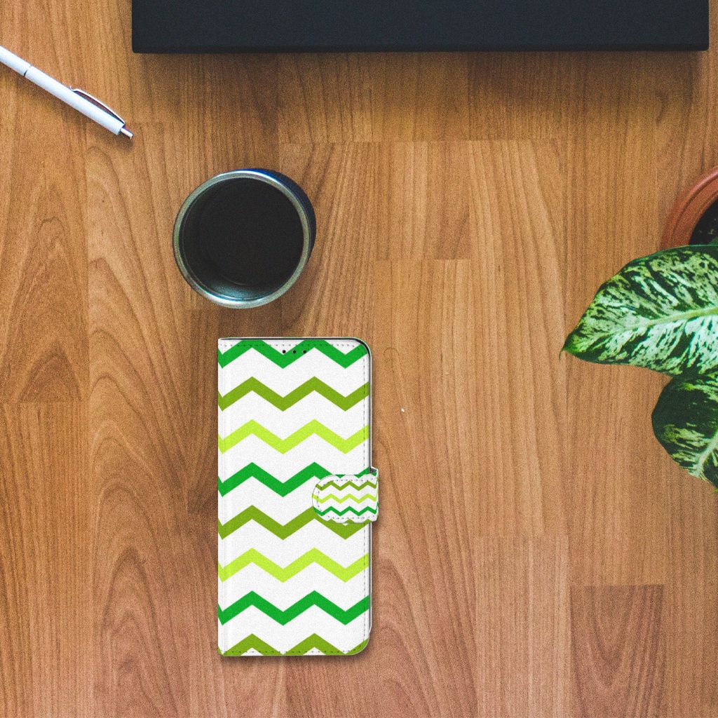 Samsung Galaxy S21 Ultra Telefoon Hoesje Zigzag Groen