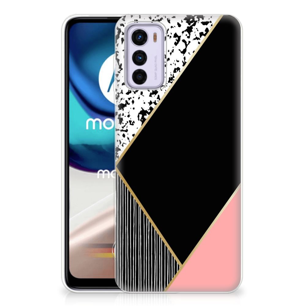 Motorola Moto G42 TPU Hoesje Zwart Roze Vormen B2C Telecom