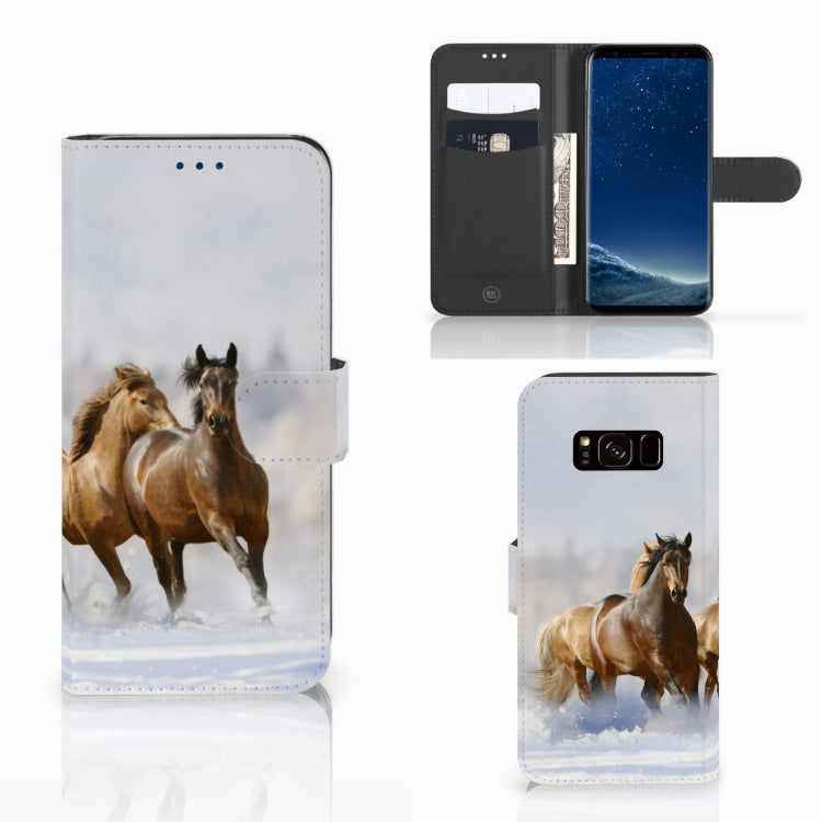 Samsung Galaxy S8 Telefoonhoesje met Pasjes Paarden