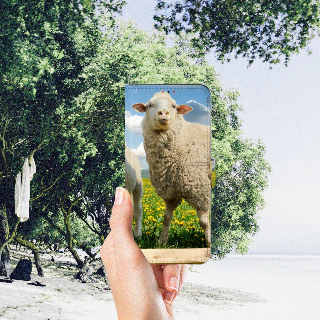 Samsung Galaxy A13 (4G) Telefoonhoesje met Pasjes Schaap en Lammetje