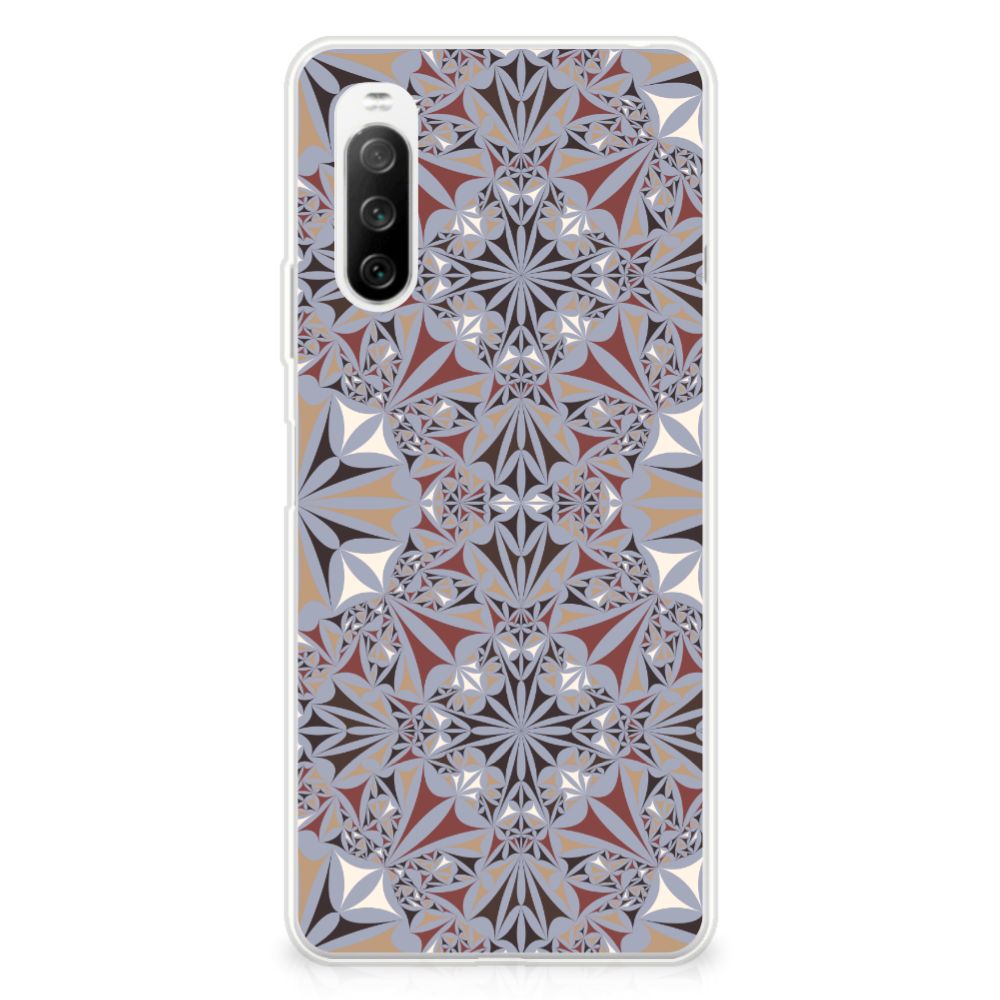 Sony Xperia 10 III TPU Siliconen Hoesje Flower Tiles