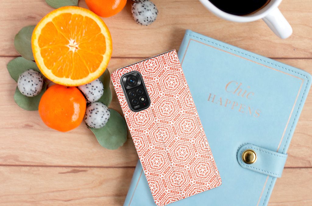 Xiaomi Redmi Note 11/11S Hoesje met Magneet Pattern Orange - B2C Telecom