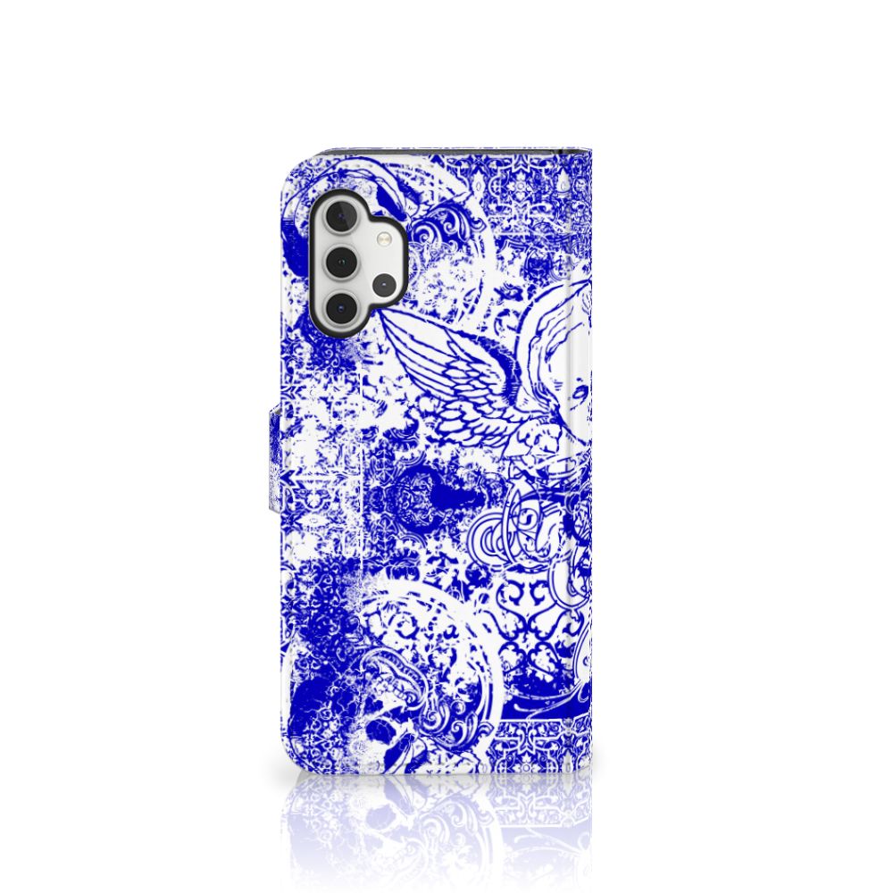 Telefoonhoesje met Naam Samsung Galaxy A32 5G Angel Skull Blauw