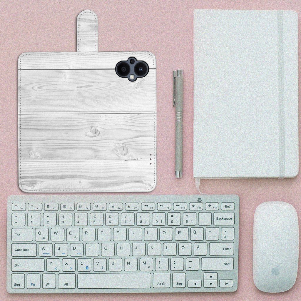 OPPO Reno 8 Lite | OnePlus Nord N20 Book Style Case White Wood