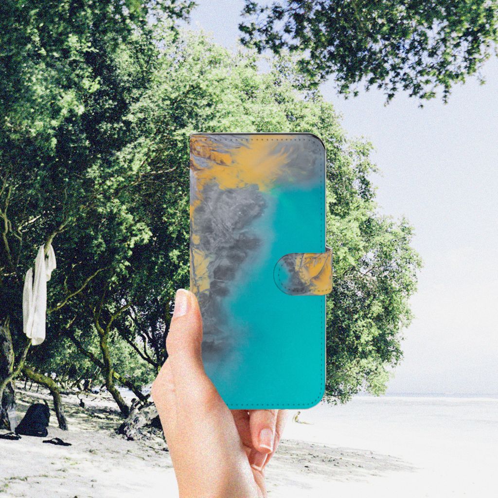 Motorola Moto G53 Bookcase Marble Blue Gold