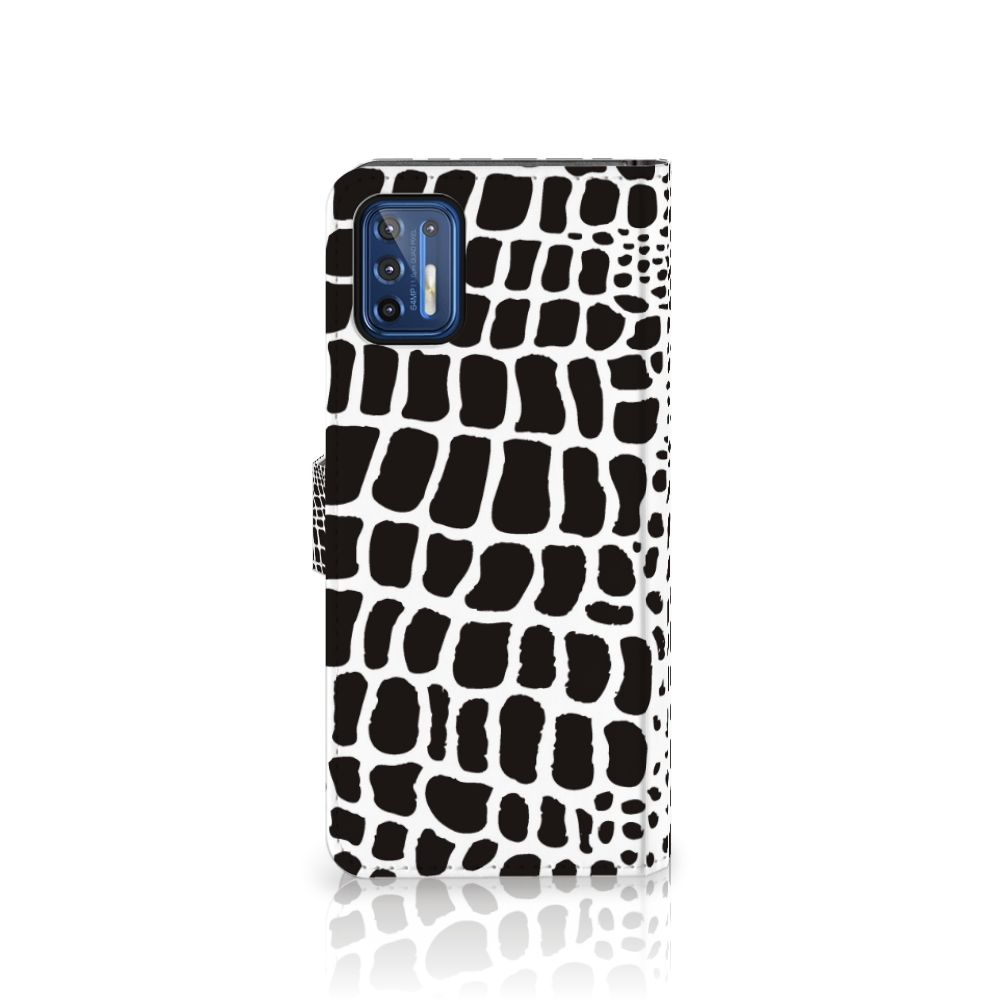 Motorola Moto G9 Plus Telefoonhoesje met Pasjes Slangenprint