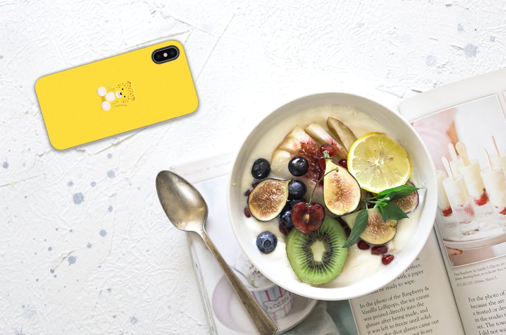 Apple iPhone X | Xs Telefoonhoesje met Naam Baby Leopard