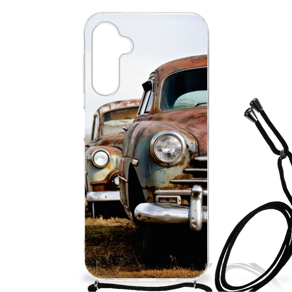 Samsung Galaxy A14 5G Anti-shock Hoesje met foto Vintage Auto met verroeste vintage auto's