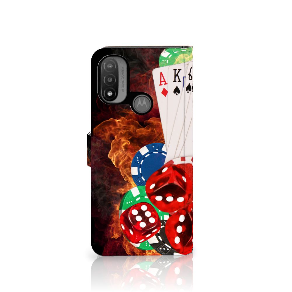 Motorola Moto E20 | E30 | E40 Wallet Case met Pasjes Casino