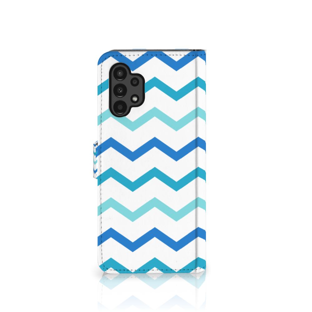 Samsung Galaxy A13 (4G) Telefoon Hoesje Zigzag Blauw