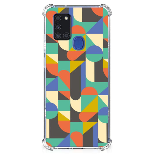 Samsung Galaxy A21s Doorzichtige Silicone Hoesje Funky Retro