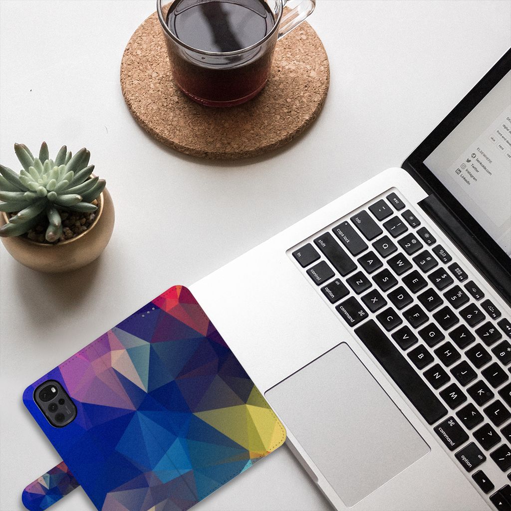 Motorola Moto G22 Book Case Polygon Dark