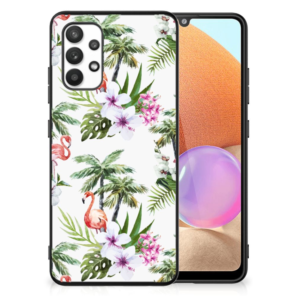 Samsung Galaxy A32 4G | A32 5G Enterprise Editie Dierenprint Telefoonhoesje Flamingo Palms B2C Telecom