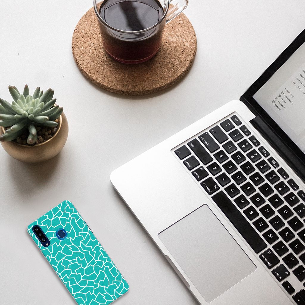 Samsung Galaxy A20s Hoesje maken Cracks Blue B2C Telecom