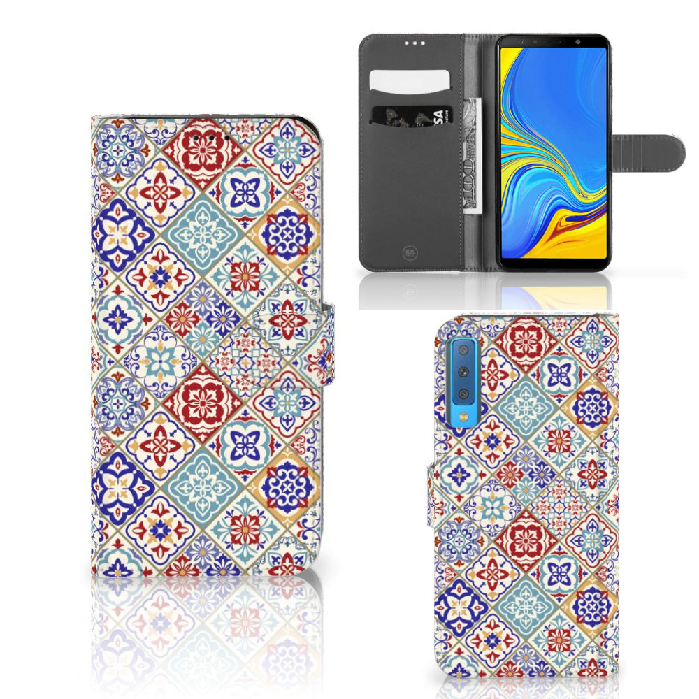 Samsung Galaxy A7 (2018) Bookcase Tiles Color