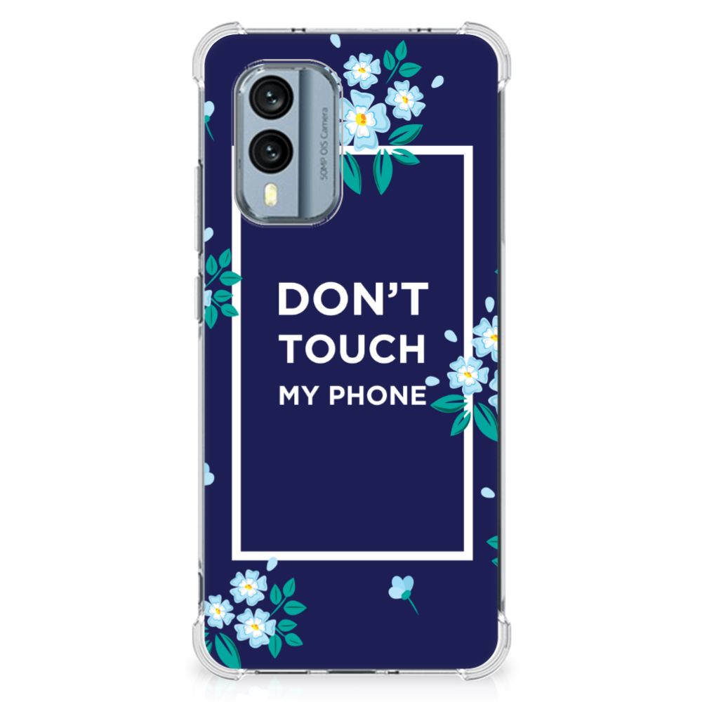 Nokia X30 Anti Shock Case Flowers Blue DTMP