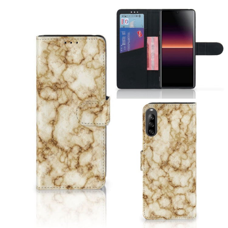 Sony Xperia L4 Bookcase Marmer Goud