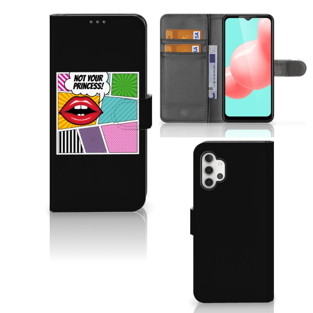 Samsung Galaxy A32 5G Wallet Case met Pasjes Popart Princess