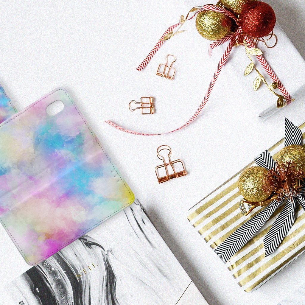 Hoesje Alcatel 1B (2020) Watercolor Light met pastelkleuren en decoratief papier.