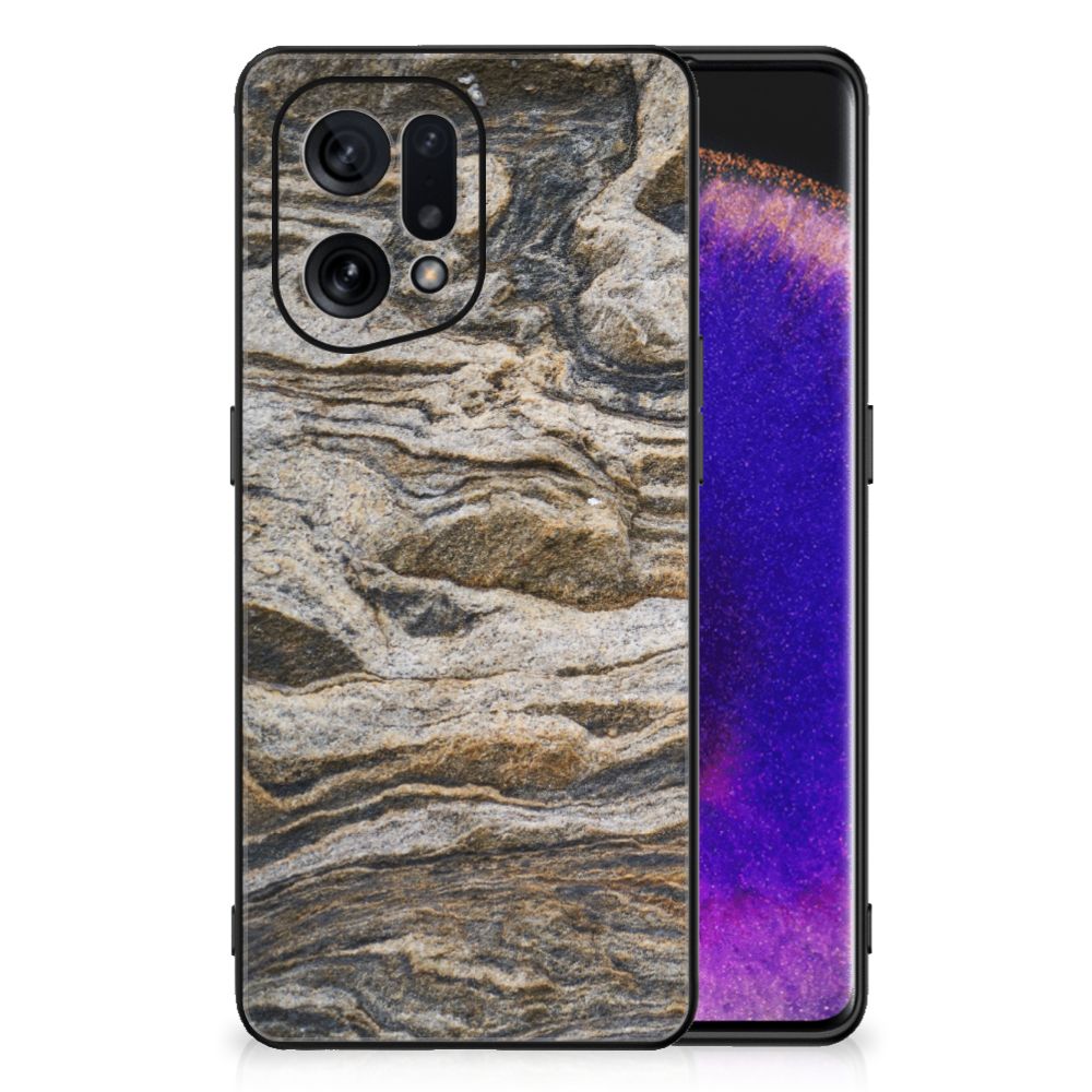 OPPO Find X5 Marmeren Print Telefoonhoesje Steen