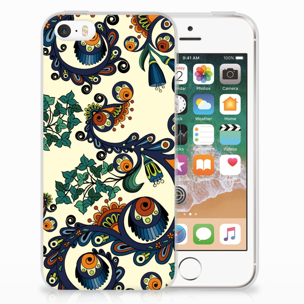 Siliconen Hoesje Apple iPhone SE | 5S Barok Flower