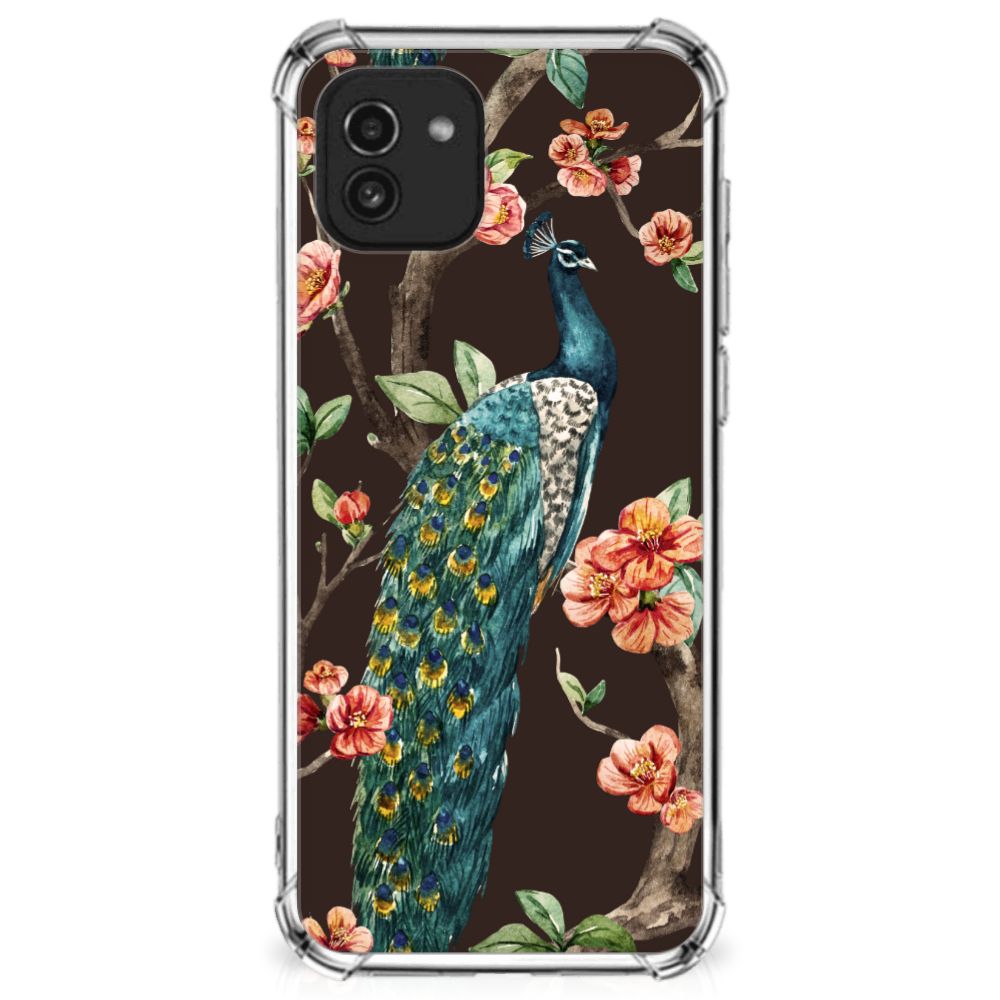 Samsung Galaxy A03 Case Anti-shock Pauw met Bloemen B2C Telecom