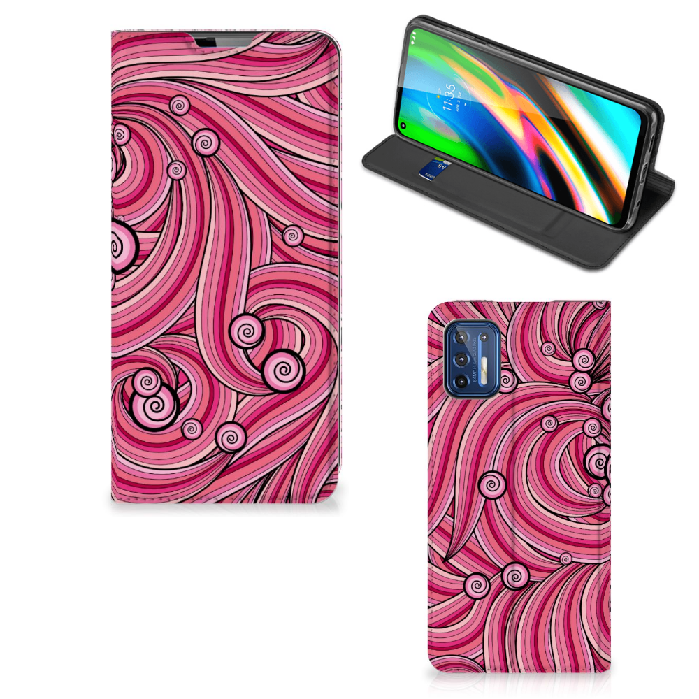 Motorola Moto G9 Plus Bookcase Swirl Pink - B2C Telecom