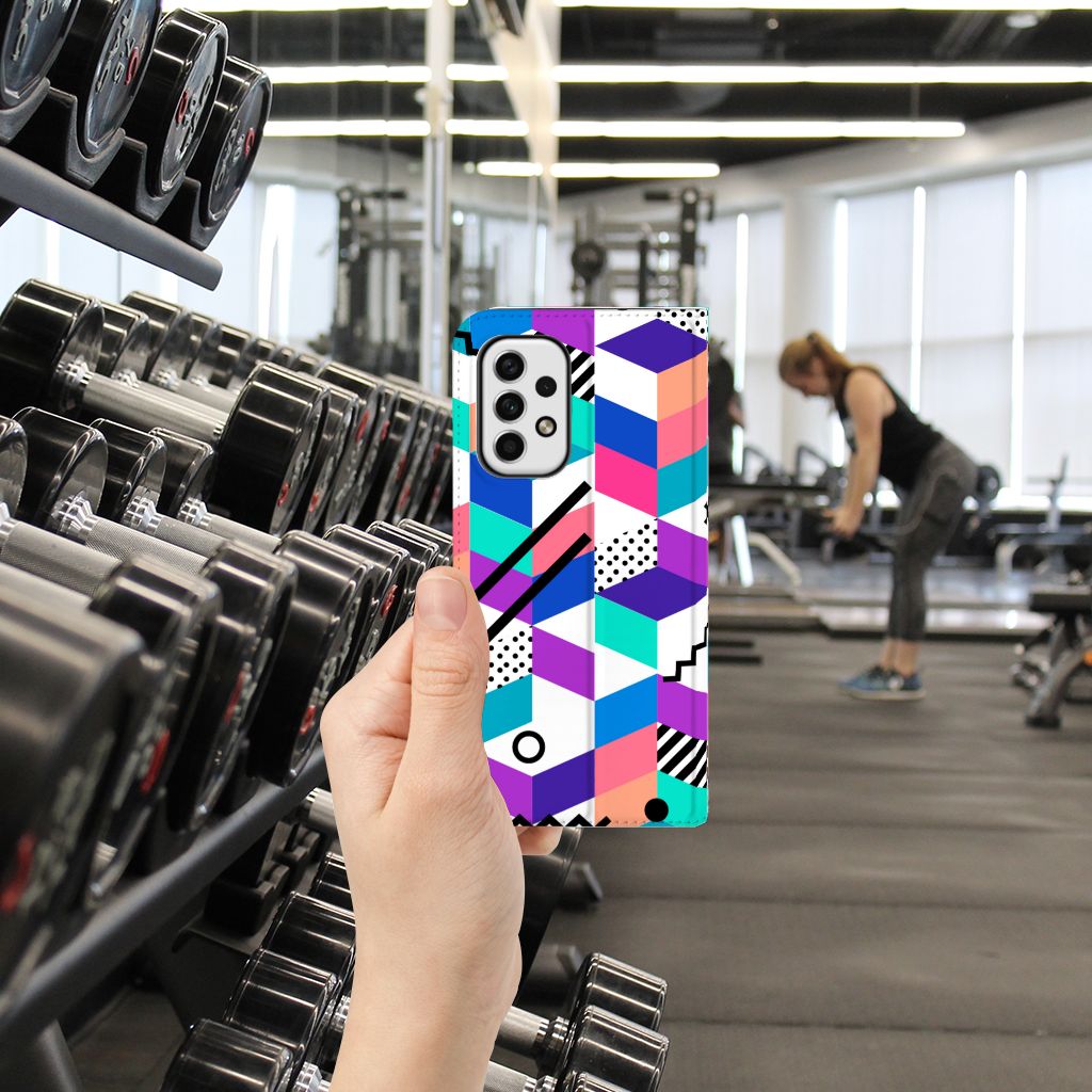 Samsung Galaxy A23 Stand Case Blokken Kleurrijk - B2C Telecom
