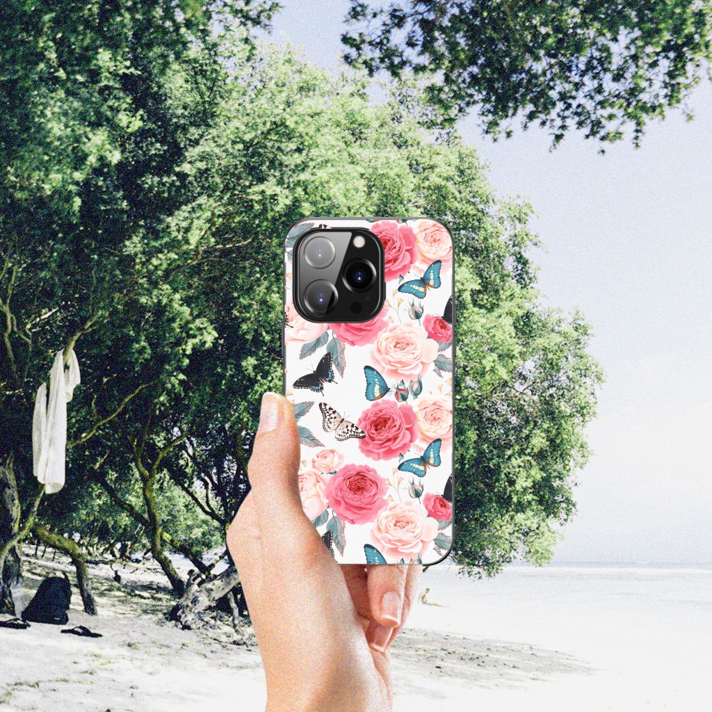iPhone 14 Pro Bloemen Hoesje Butterfly Roses B2C Telecom