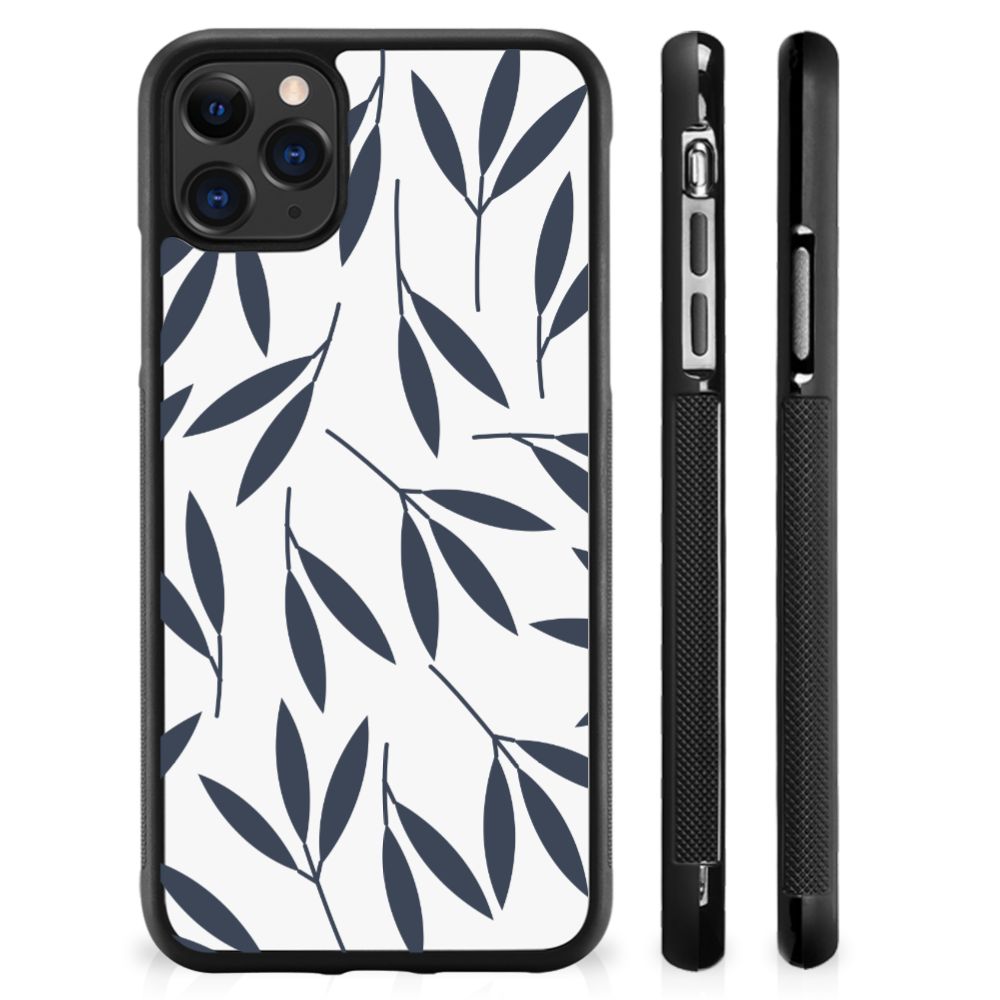 Apple iPhone 11 Pro Max Skin Case Leaves Blue B2C Telecom