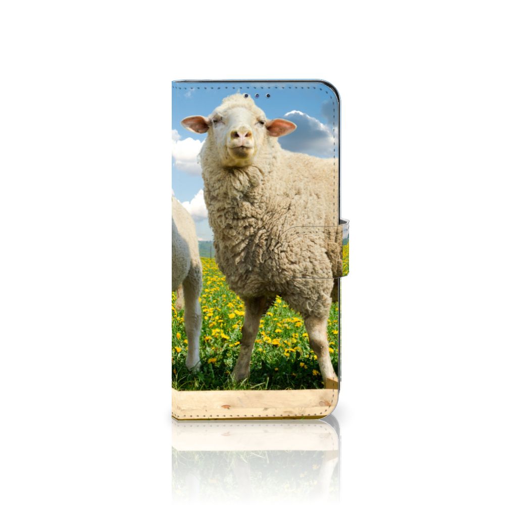Motorola Moto G22 Telefoonhoesje met Pasjes Schaap en Lammetje