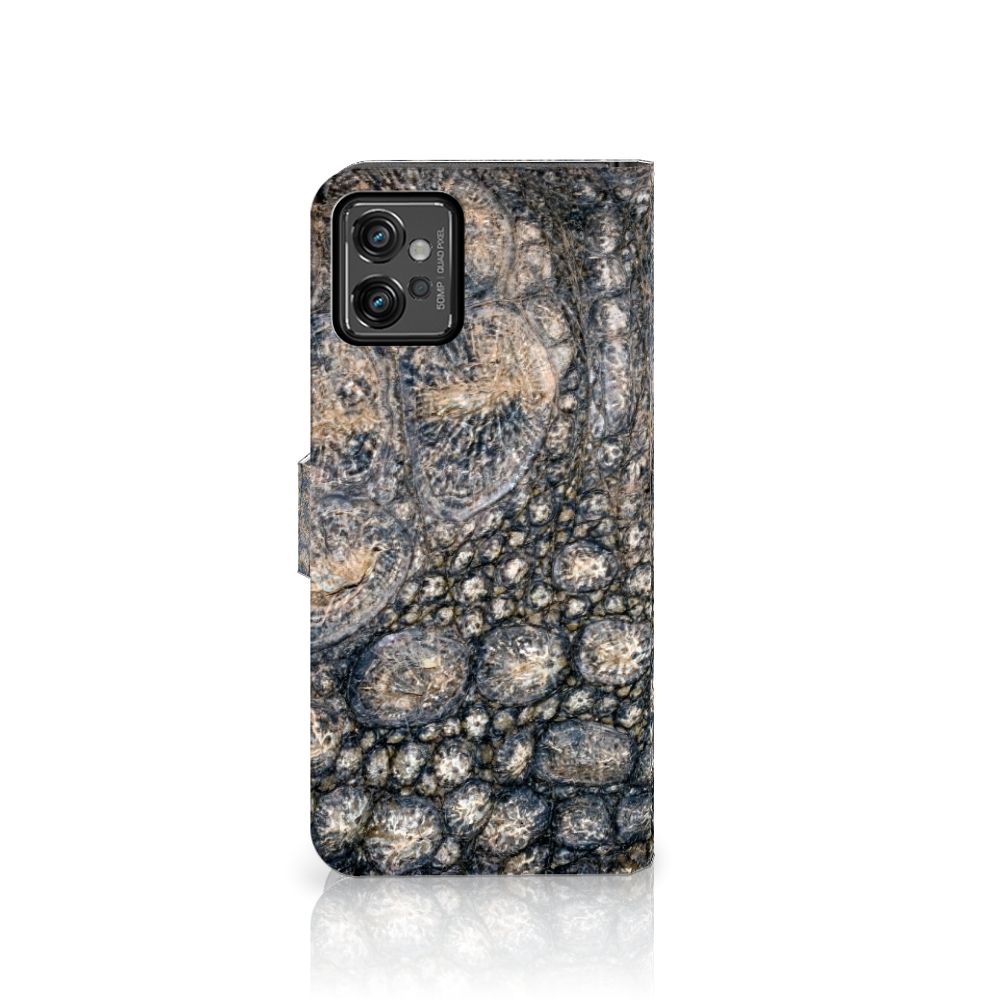 Motorola Moto G32 Telefoonhoesje met Pasjes Krokodillenprint