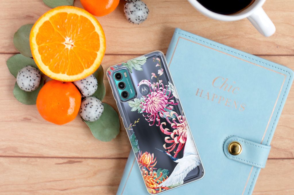 Motorola Moto G60 TPU Hoesje Bird Flowers B2C Telecom