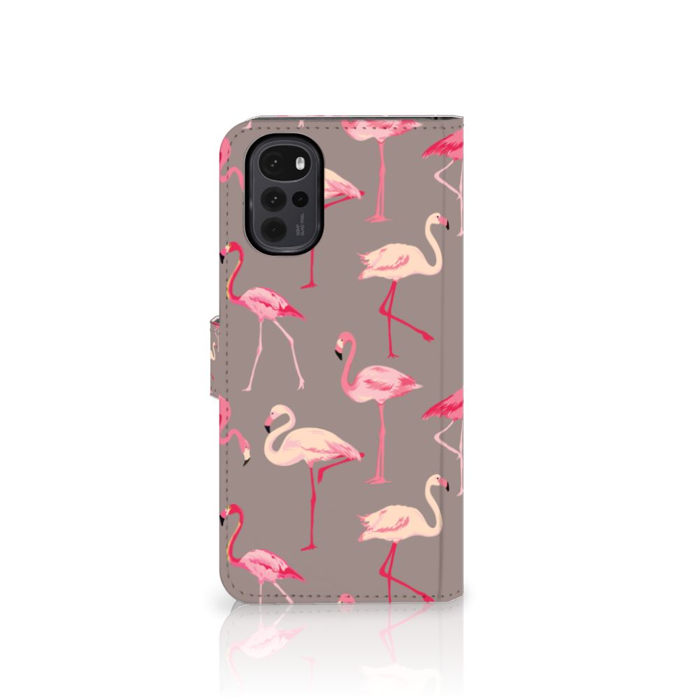Motorola Moto G22 Telefoonhoesje met Pasjes Flamingo