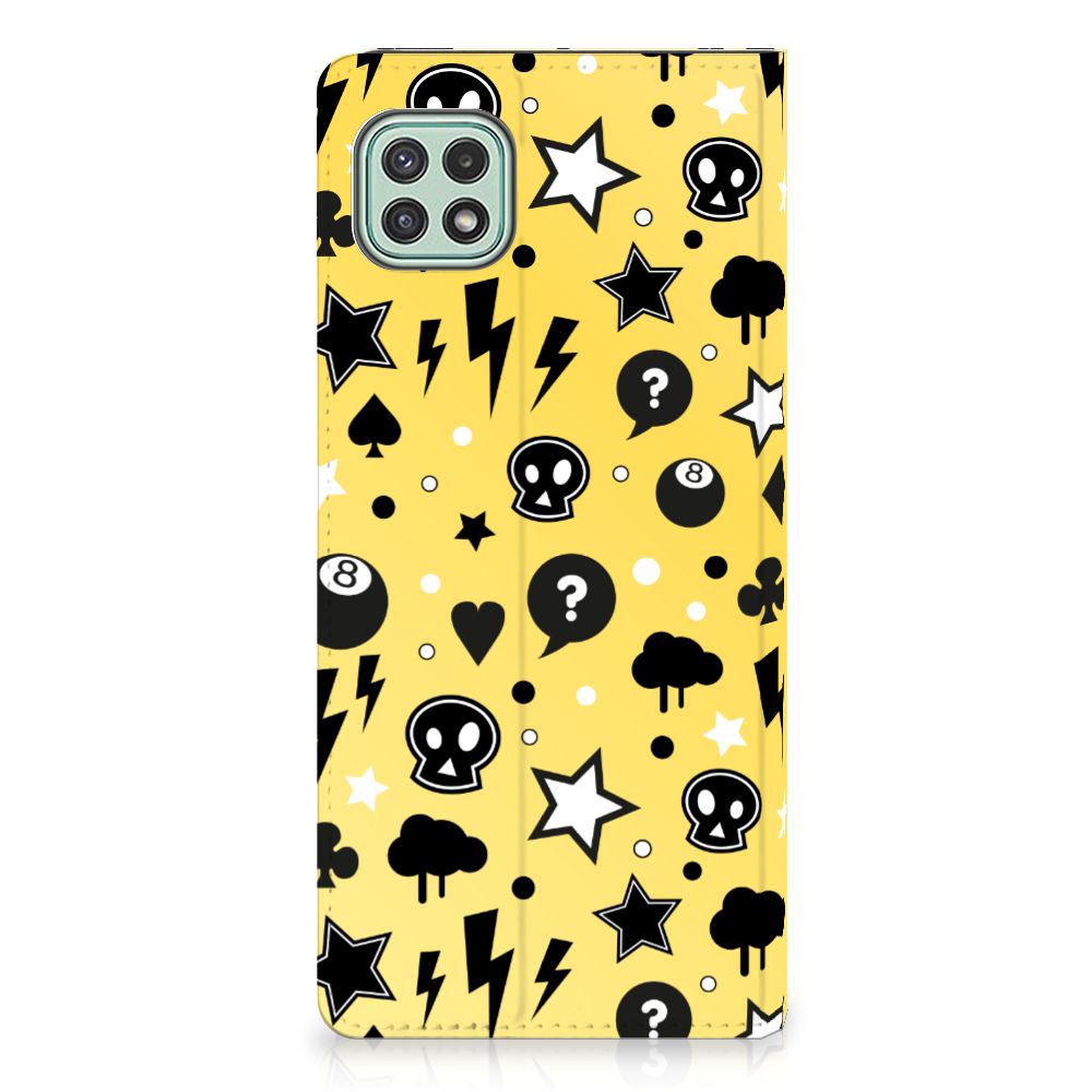 Mobiel BookCase Samsung Galaxy A22 5G Punk Geel - B2C Telecom