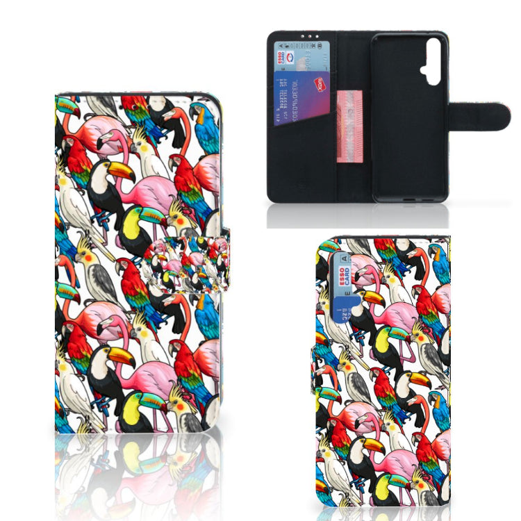 Honor 20 Telefoonhoesje met Pasjes Birds