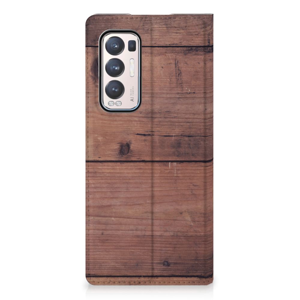 OPPO Find X3 Neo Book Wallet Case Old Wood - B2C Telecom