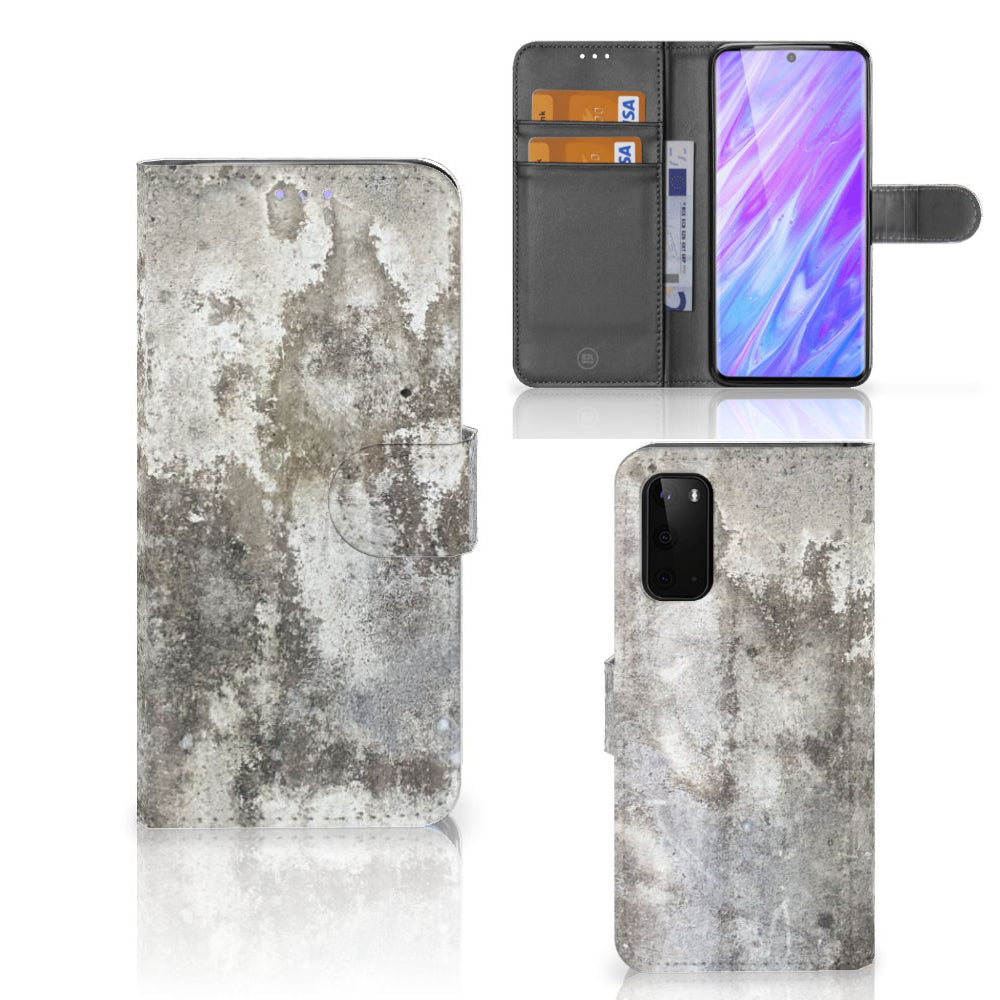 Samsung Galaxy S20 Bookcase Beton Print