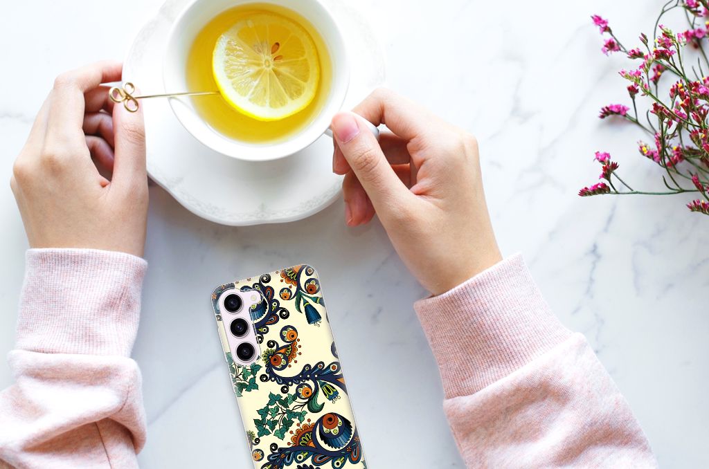 Siliconen Hoesje Samsung Galaxy S23 Barok Flower B2C Telecom