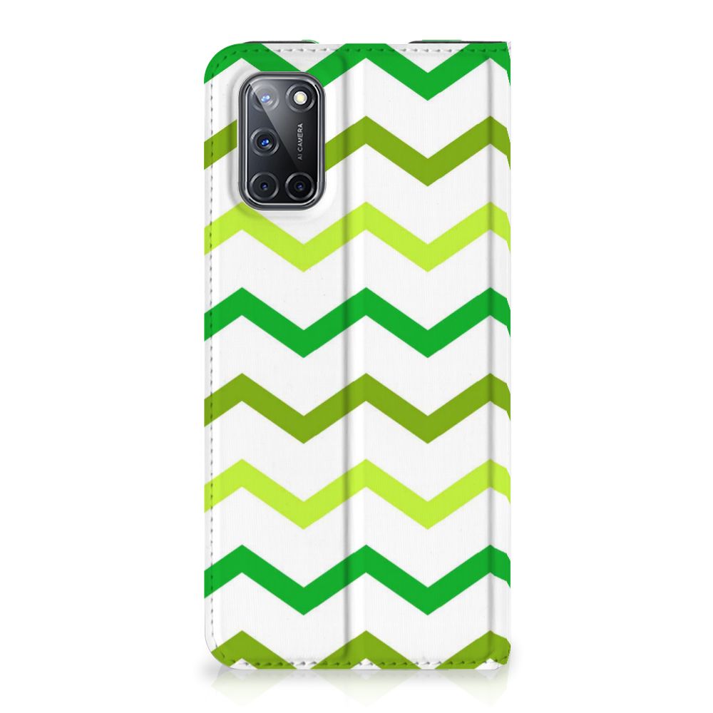 OPPO A52 | A72 Hoesje met Magneet Zigzag Groen - B2C Telecom