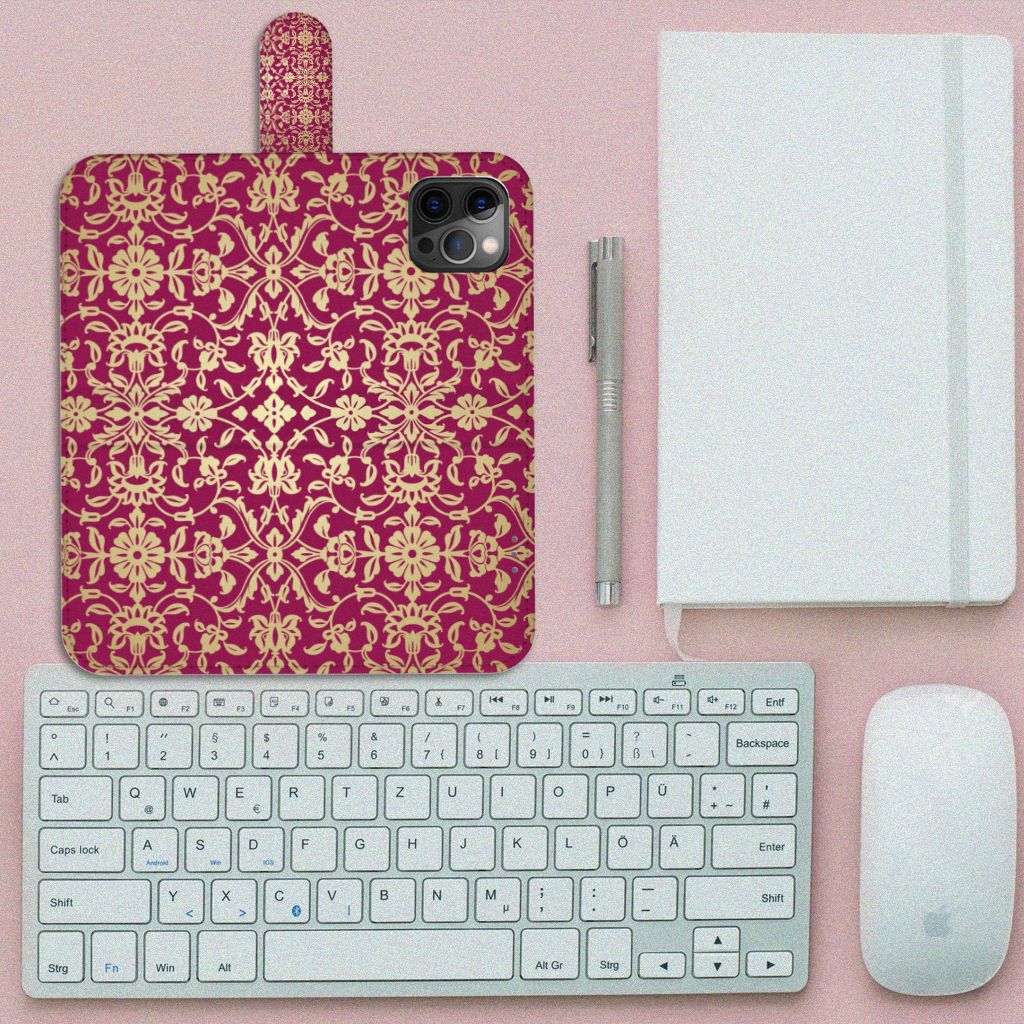 Wallet Case Apple iPhone 12 Pro Max Barok Pink