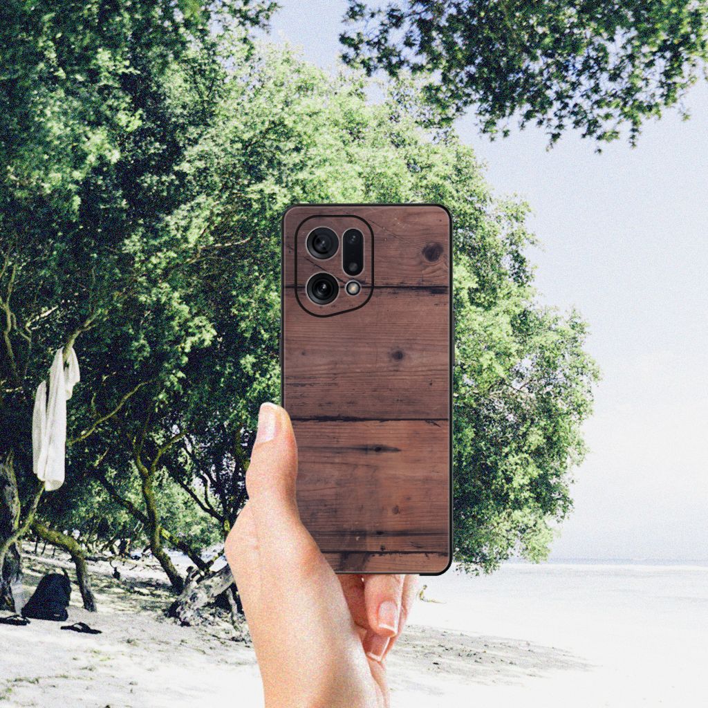 OPPO Find X5 Houten Print Telefoonhoesje Old Wood B2C Telecom