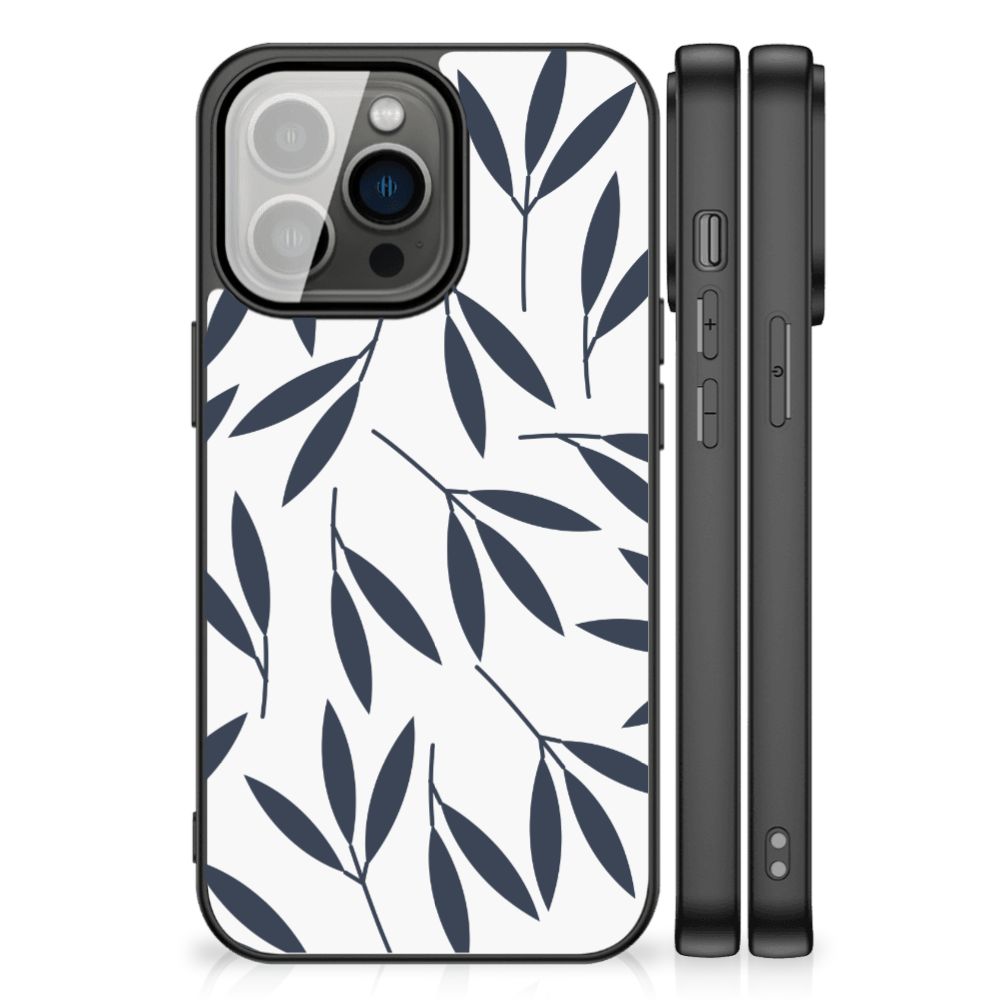 iPhone 13 Pro Bloemen Hoesje Leaves Blue B2C Telecom