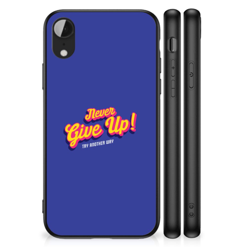 Apple iPhone XR Telefoon Hoesje met tekst Never Give Up