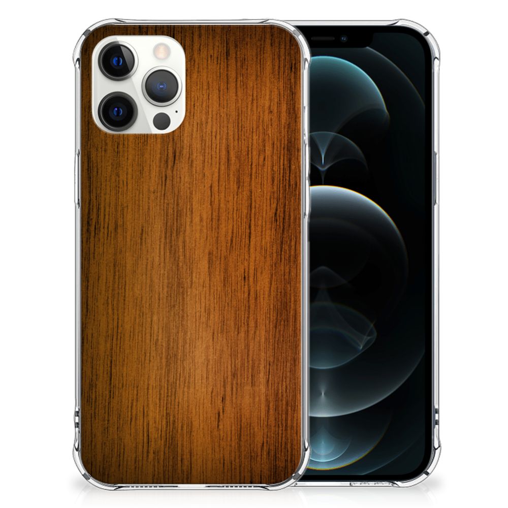 iPhone 12 Pro Max Stevig Telefoonhoesje Donker Hout