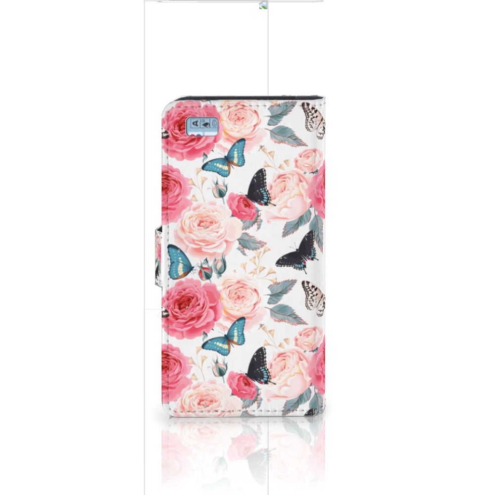 Huawei Ascend P8 Lite Hoesje Butterfly Roses