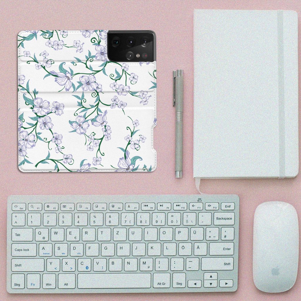 Samsung Galaxy S21 Ultra Uniek Smart Cover Blossom White - B2C Telecom