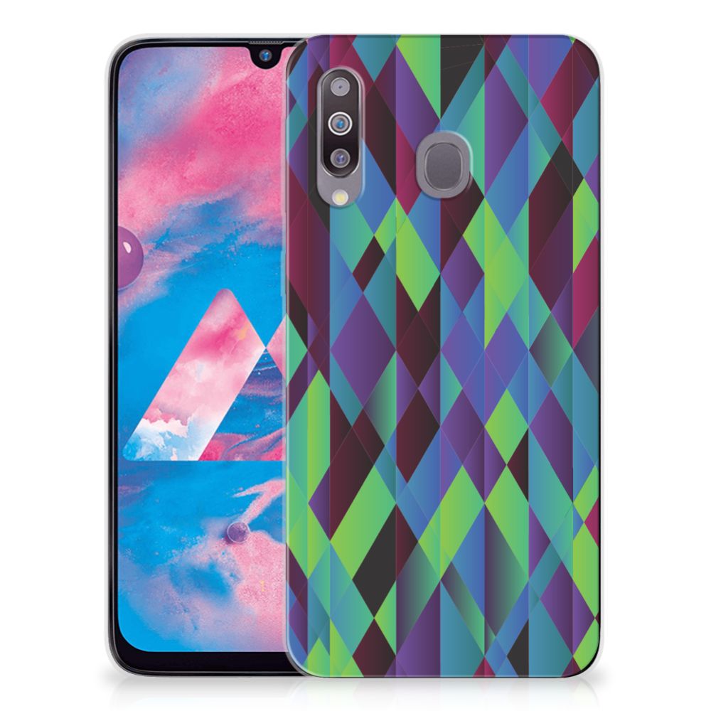 Samsung Galaxy M30 TPU Hoesje Abstract Green Blue