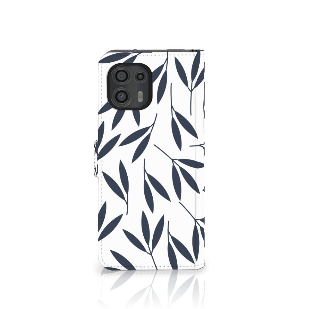 Motorola Edge 20 Lite Hoesje Leaves Blue